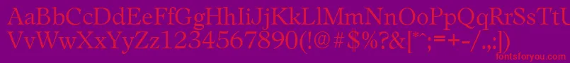 LeamingtonserialLightRegular Font – Red Fonts on Purple Background