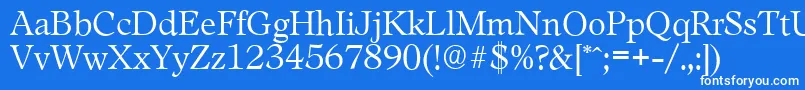 フォントLeamingtonserialLightRegular – 青い背景に白い文字