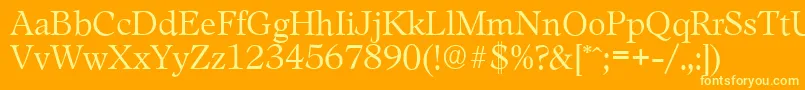 LeamingtonserialLightRegular Font – Yellow Fonts on Orange Background