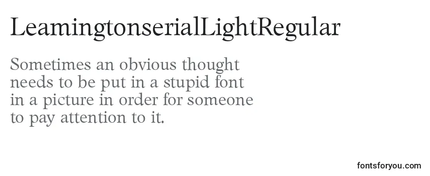Review of the LeamingtonserialLightRegular Font