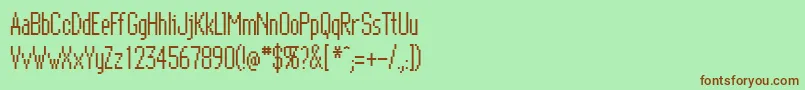 Подробнее о шрифте BitmapEliteRegular Шрифт BitmapEliteRegular – коричневые шрифты на зелёном фоне