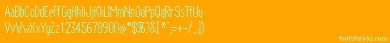 BitmapEliteRegular Font – Green Fonts on Orange Background
