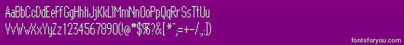 BitmapEliteRegular-Schriftart – Grüne Schriften auf violettem Hintergrund