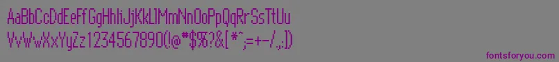 Шрифт BitmapEliteRegular – фиолетовые шрифты на сером фоне