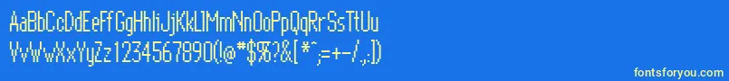 Шрифт BitmapEliteRegular – жёлтые шрифты на синем фоне