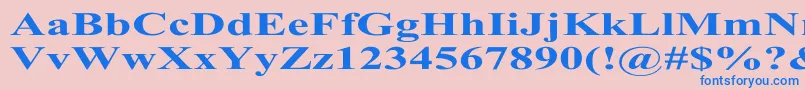 フォントTimesRomanExBold – ピンクの背景に青い文字
