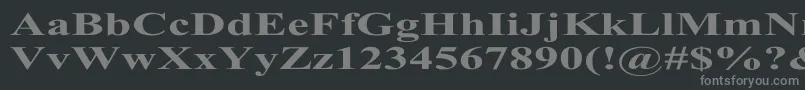 TimesRomanExBold-fontti – harmaat kirjasimet mustalla taustalla