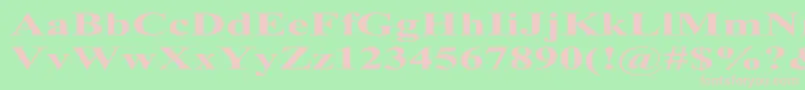 TimesRomanExBold-fontti – vaaleanpunaiset fontit vihreällä taustalla