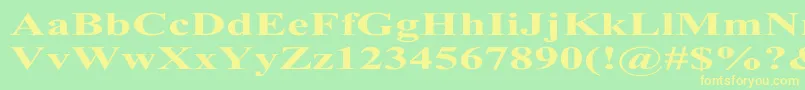 TimesRomanExBold-Schriftart – Gelbe Schriften auf grünem Hintergrund