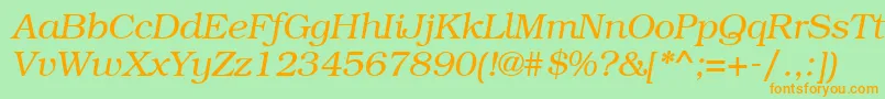 Bkm46C Font – Orange Fonts on Green Background