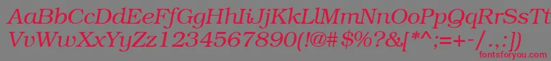 フォントBkm46C – 赤い文字の灰色の背景