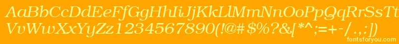 Bkm46C Font – Yellow Fonts on Orange Background