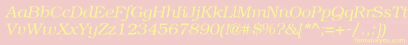 Bkm46C-Schriftart – Gelbe Schriften auf rosa Hintergrund