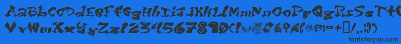 Purptete-fontti – mustat fontit sinisellä taustalla