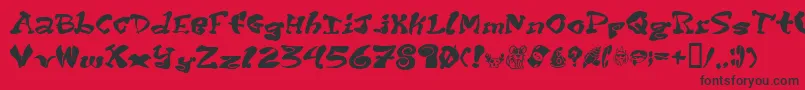 Шрифт Purptete – чёрные шрифты на красном фоне