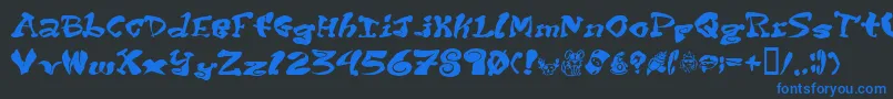 フォントPurptete – 黒い背景に青い文字
