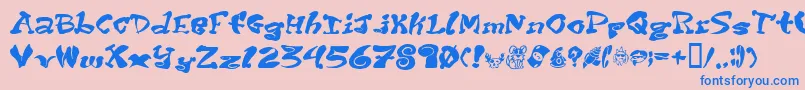Purptete Font – Blue Fonts on Pink Background
