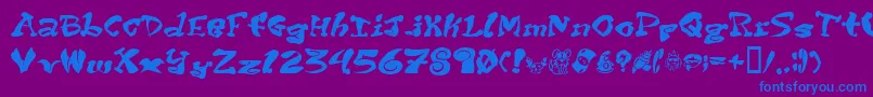 Purptete Font – Blue Fonts on Purple Background