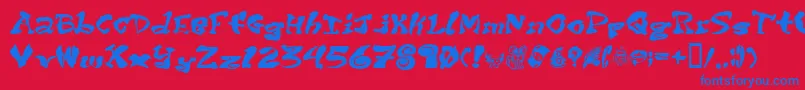 フォントPurptete – 赤い背景に青い文字