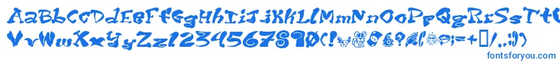 フォントPurptete – 白い背景に青い文字