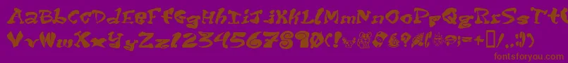 フォントPurptete – 紫色の背景に茶色のフォント