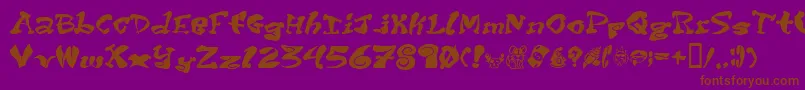 Purptete-Schriftart – Braune Schriften auf violettem Hintergrund