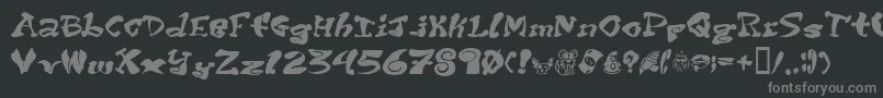 フォントPurptete – 黒い背景に灰色の文字