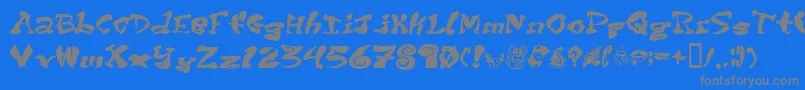Purptete-fontti – harmaat kirjasimet sinisellä taustalla