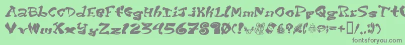 フォントPurptete – 緑の背景に灰色の文字