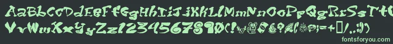 Purptete Font – Green Fonts on Black Background