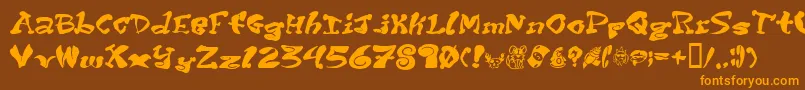 Purptete-fontti – oranssit fontit ruskealla taustalla