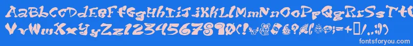 Purptete Font – Pink Fonts on Blue Background