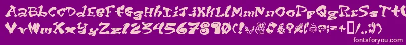 Purptete-Schriftart – Rosa Schriften auf violettem Hintergrund