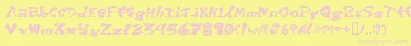 Purptete-fontti – vaaleanpunaiset fontit keltaisella taustalla