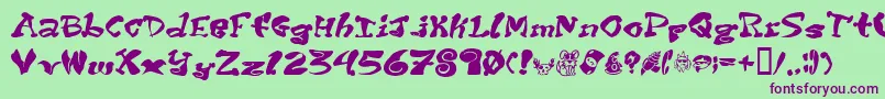 Purptete Font – Purple Fonts on Green Background