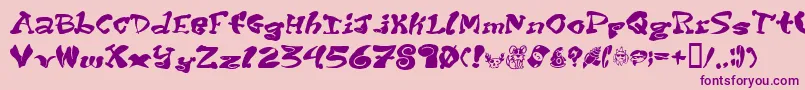 Purptete-Schriftart – Violette Schriften auf rosa Hintergrund