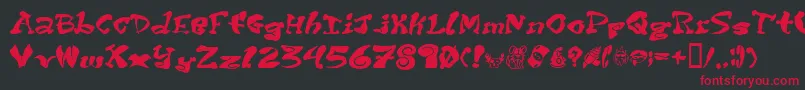 フォントPurptete – 黒い背景に赤い文字