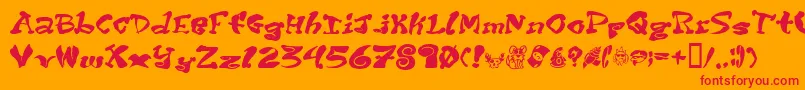 Purptete Font – Red Fonts on Orange Background
