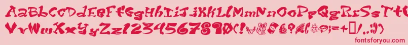 Purptete-Schriftart – Rote Schriften auf rosa Hintergrund