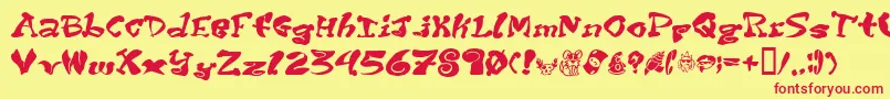 Purptete Font – Red Fonts on Yellow Background