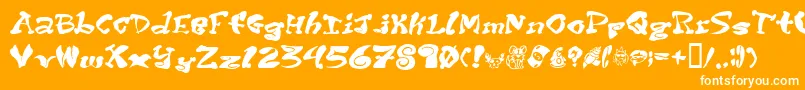 Purptete-Schriftart – Weiße Schriften auf orangefarbenem Hintergrund