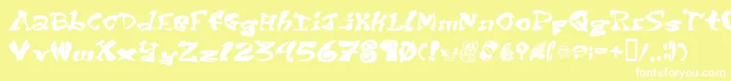 フォントPurptete – 黄色い背景に白い文字