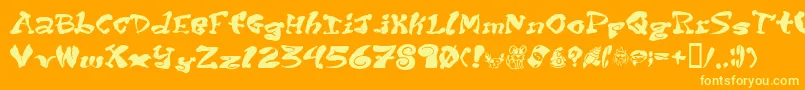 フォントPurptete – オレンジの背景に黄色の文字