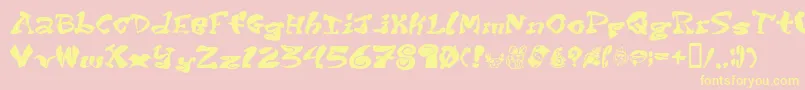 Purptete-fontti – keltaiset fontit vaaleanpunaisella taustalla