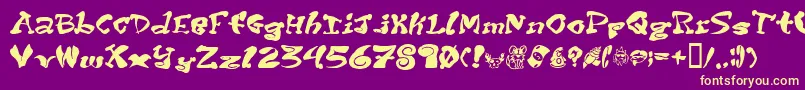 フォントPurptete – 紫の背景に黄色のフォント