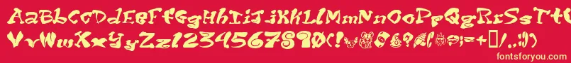 Purptete Font – Yellow Fonts on Red Background