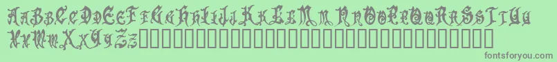 フォントApollyonTM – 緑の背景に灰色の文字