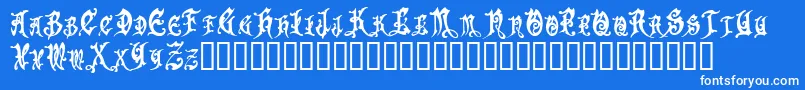 フォントApollyonTM – 青い背景に白い文字