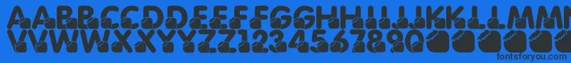 Шрифт LmsMomsBirthdayTreat – чёрные шрифты на синем фоне