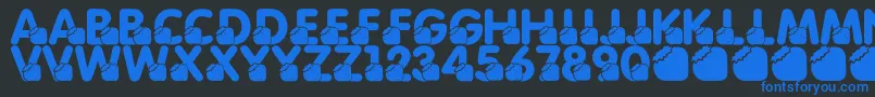 Шрифт LmsMomsBirthdayTreat – синие шрифты на чёрном фоне
